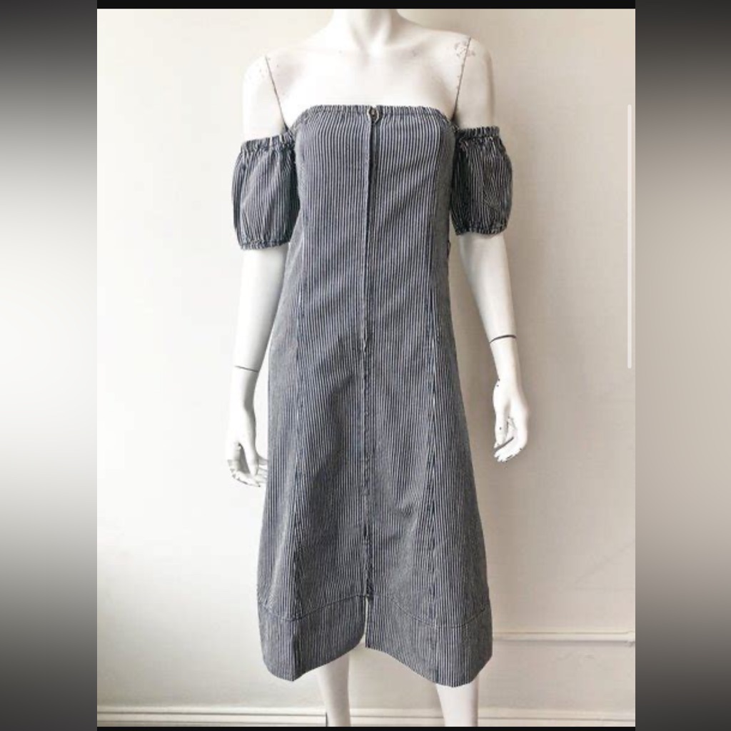 Apiece Apart Black And White Striped Dress